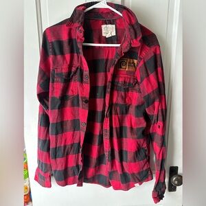 Active Ride Shop Red and Black Plaid Shirt